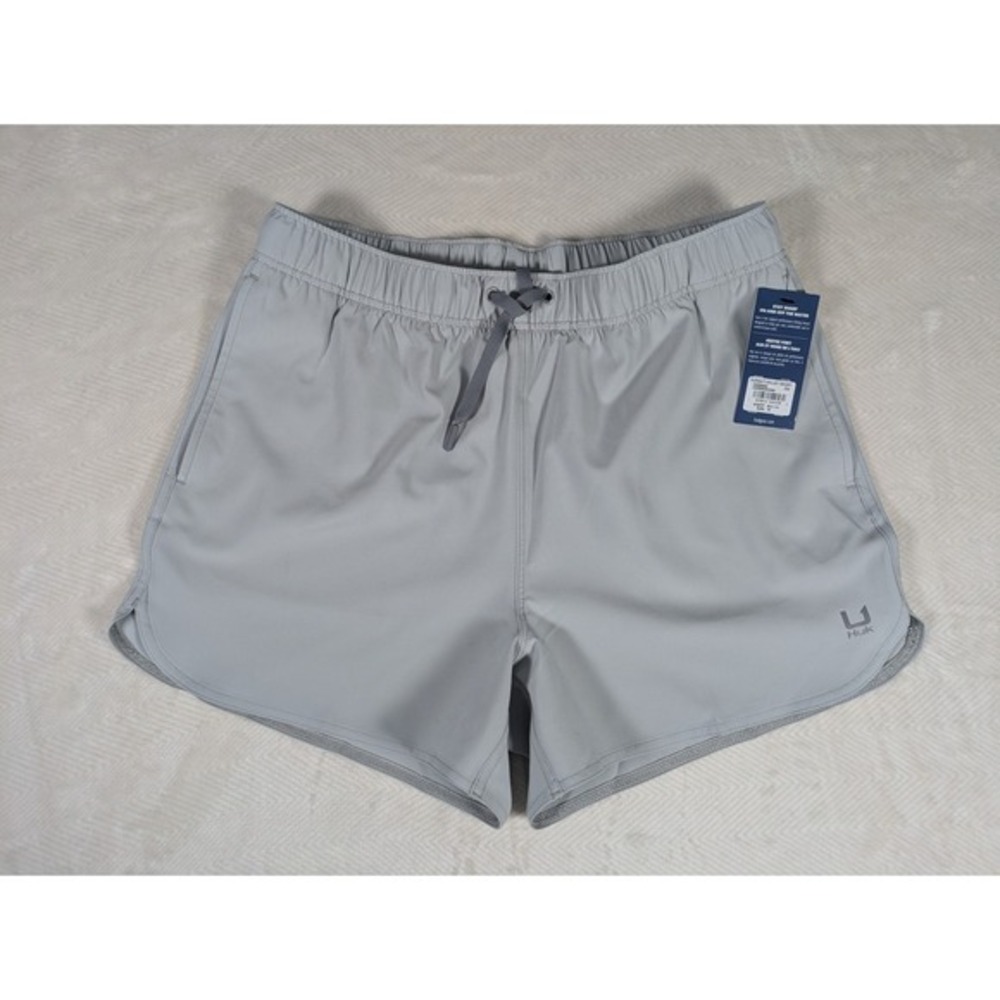 Huk Womens Pursuit Volley Shorts Athletic Fishing Gray Medium NWT